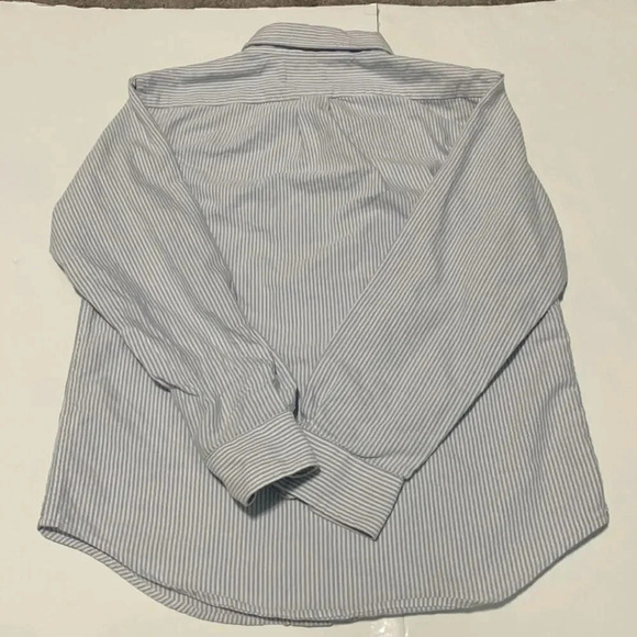 Vineyard Vines button down Shirt Youth L Striped Long Sleeved Whale Logo Blue - Picture 8 of 10